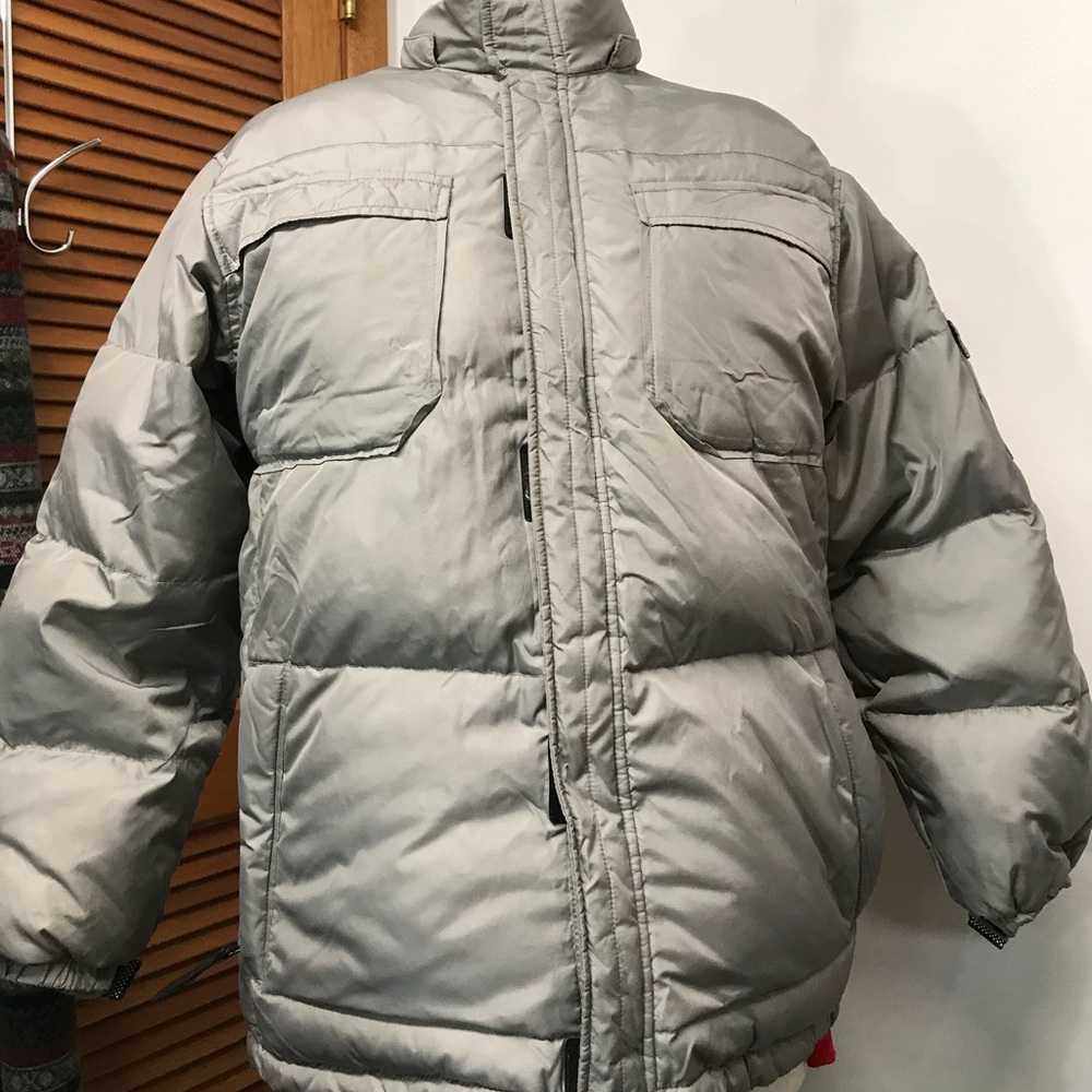Old Navy Brand Boys Puffy Grey Jacket EUC